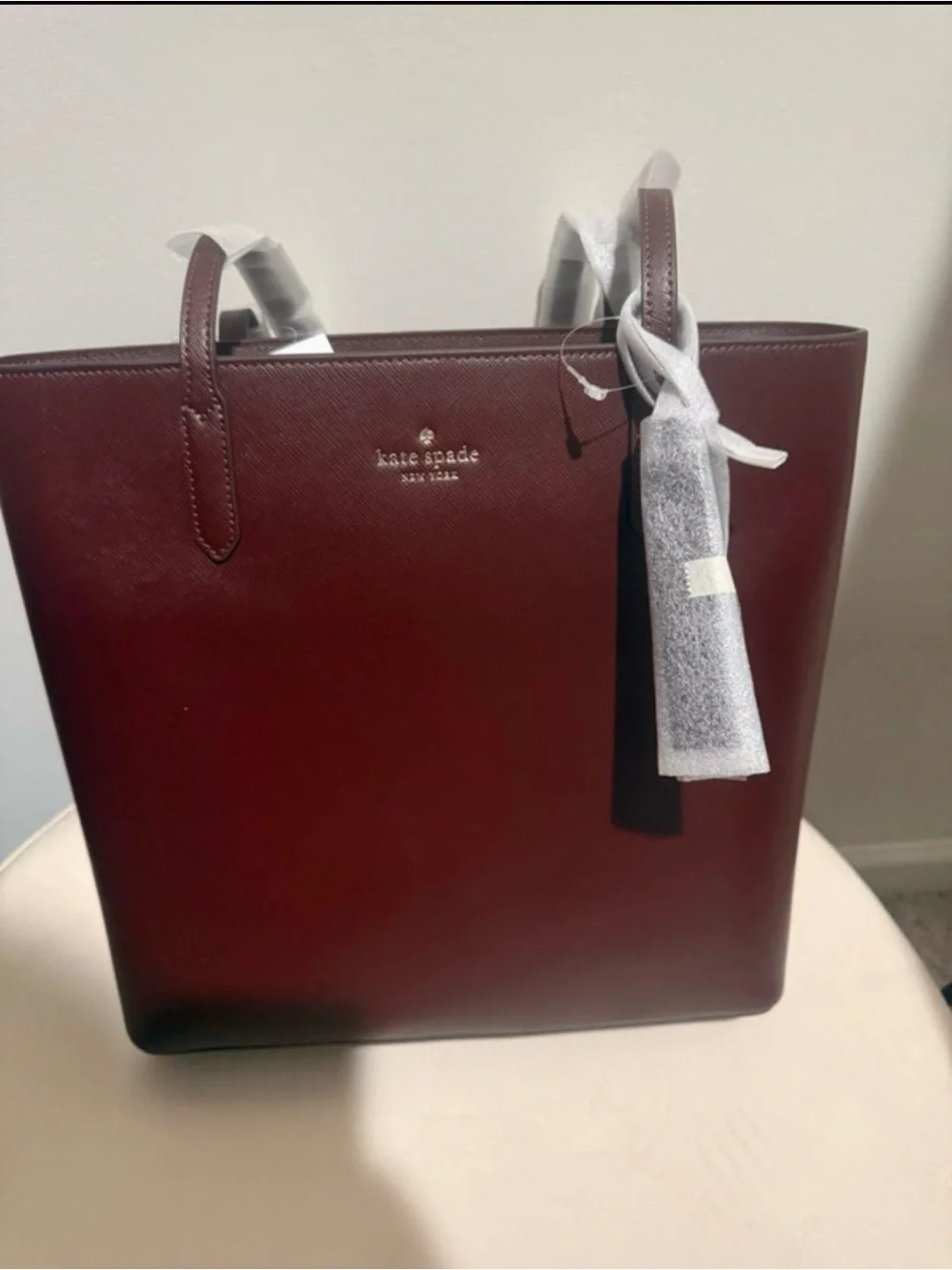 kate spade Burgundy Saffiano Leather Tote